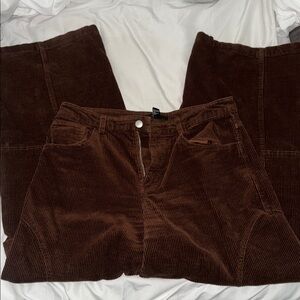 Women’s Brown Corduroy Cargo Pants